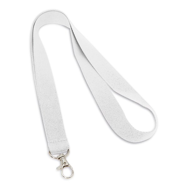 Schlüsselband Lanyard 20 mm Weiß, 4 farbig bedruckt