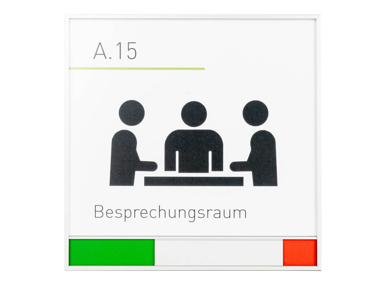 Türschild 151 x 151 mm frei besetzt