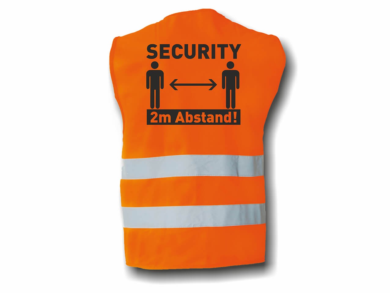 Warnweste 2 Warnstreifen Klassik #SECURITY 2 Meter Abstand halten