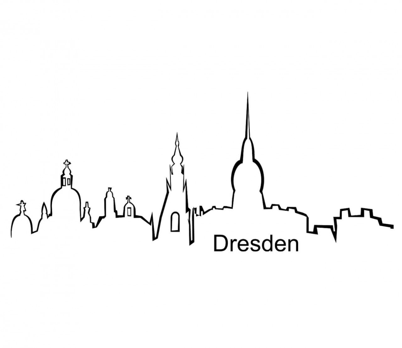 STADT Dresden Silhouette als Wandtattoo 0008