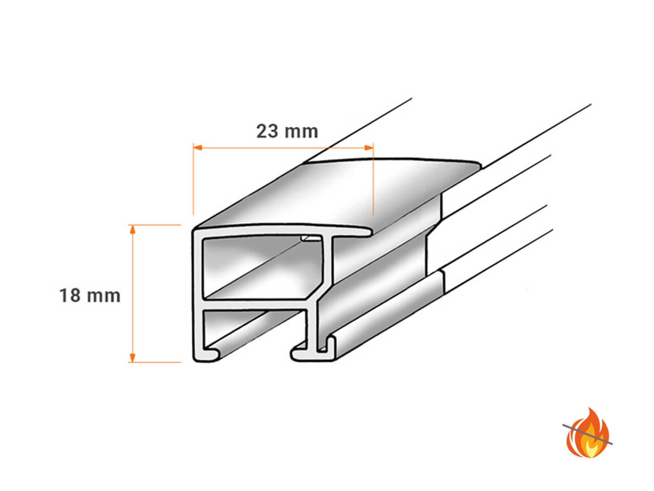 Brandschutz Bilderrahmen Feuer 601-Profil 23mm