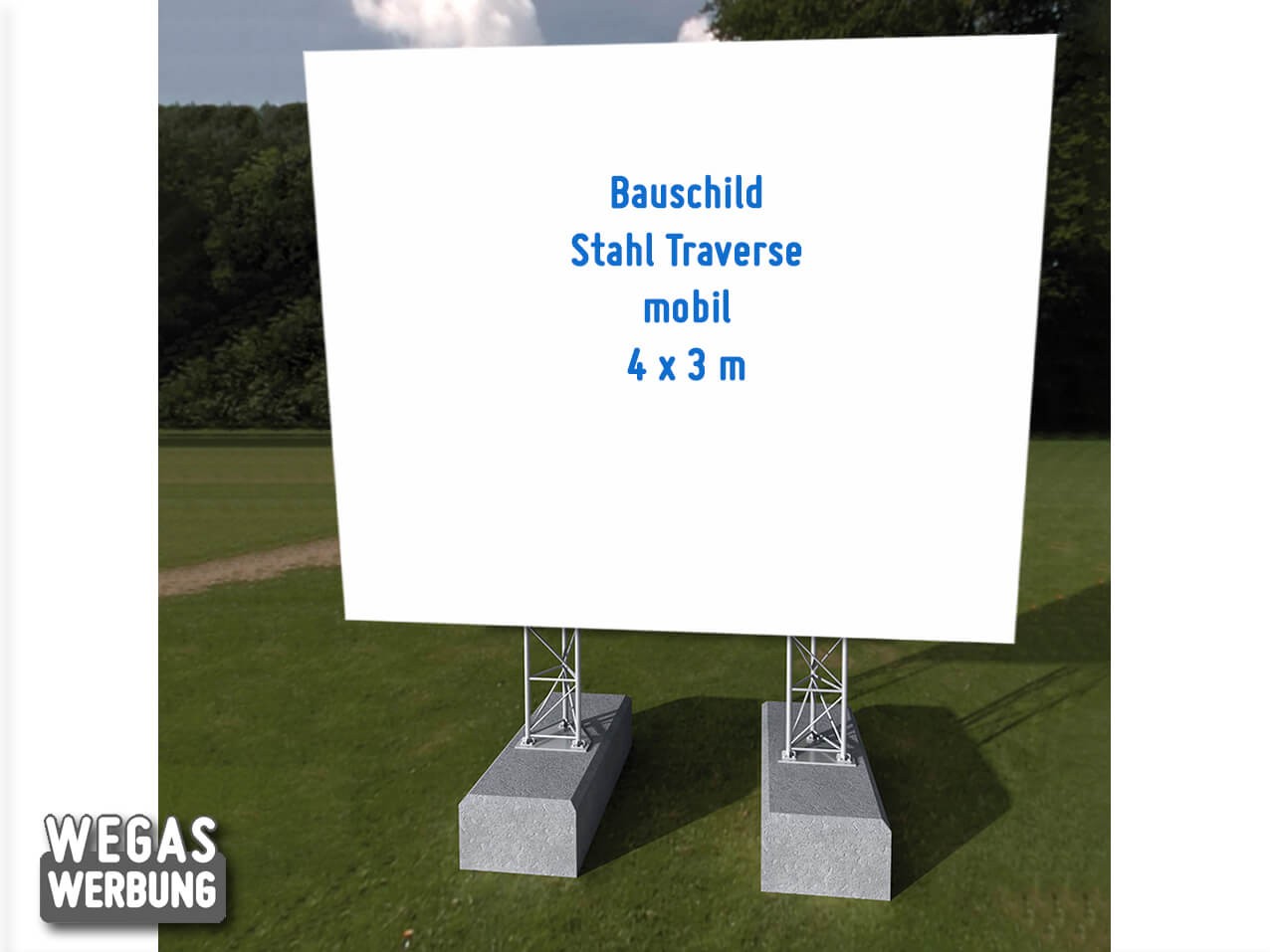 Bauschild Stahl 4 x 3 m MIETEN