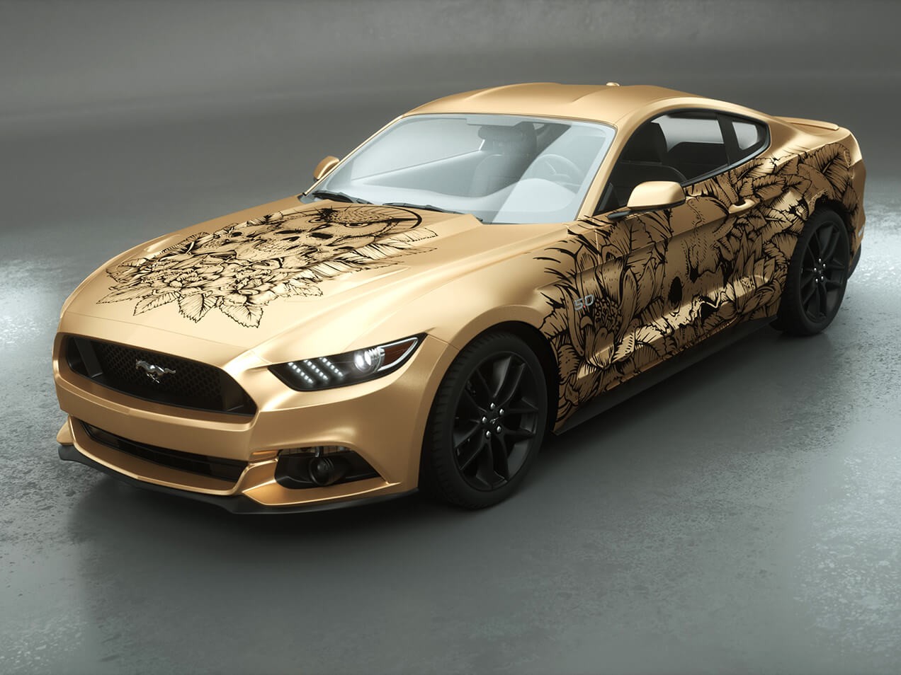 Eule Tod Gold Car Wrap DRUCK & KLEBEN