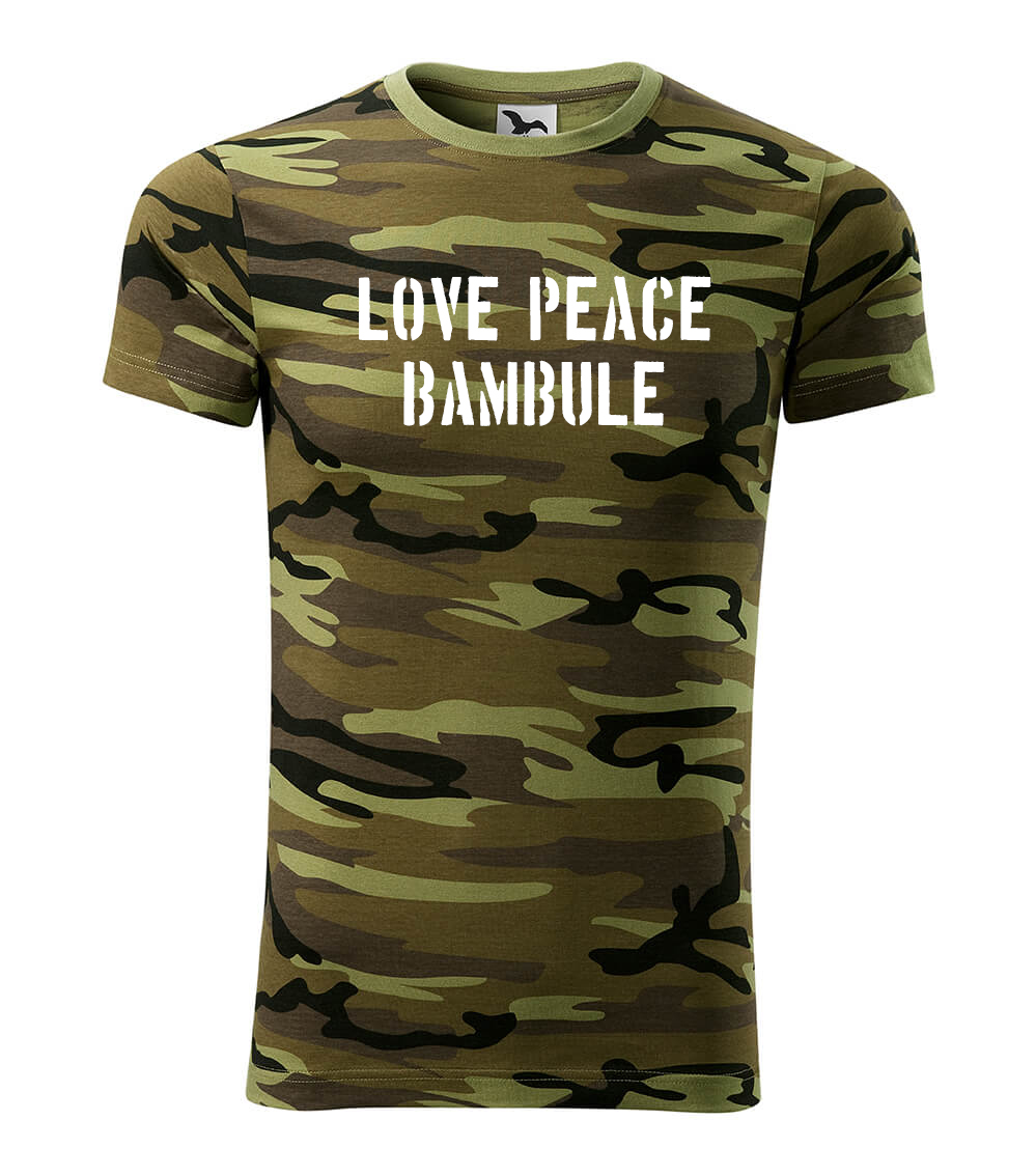 T-SHIRT CAMOUFLAGE mit Aufdruck Frieden