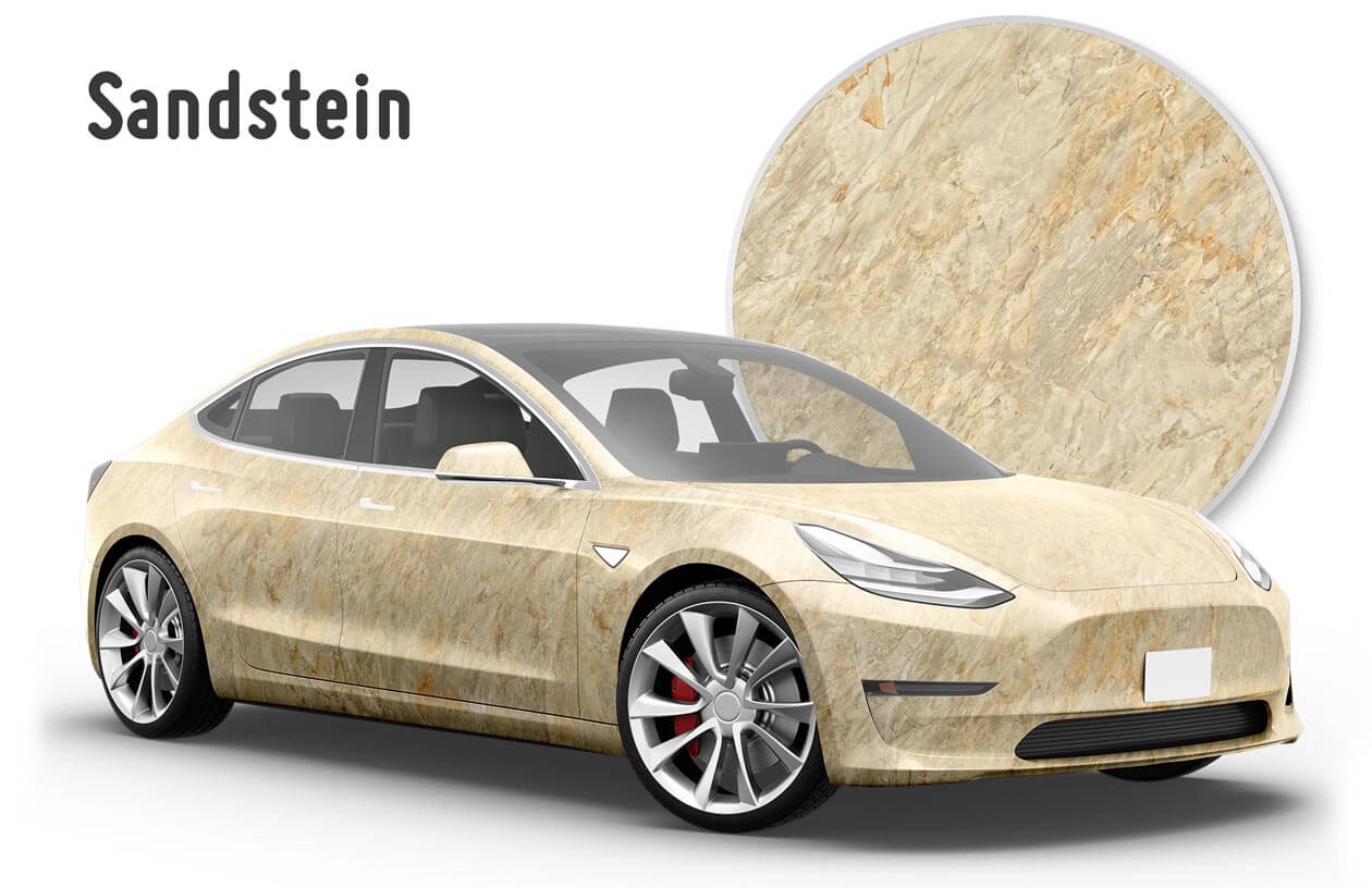 STEINE / ERDE SANDSTEIN 3-D Effekt Motivdruck Autofolie Car Wrapping