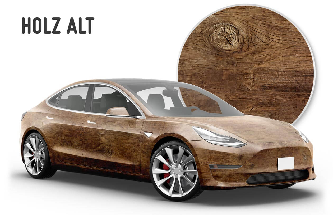 HOLZ ALT GEWACHSEN 3-D Effekt Motivdruck Autofolie Car Wrapping