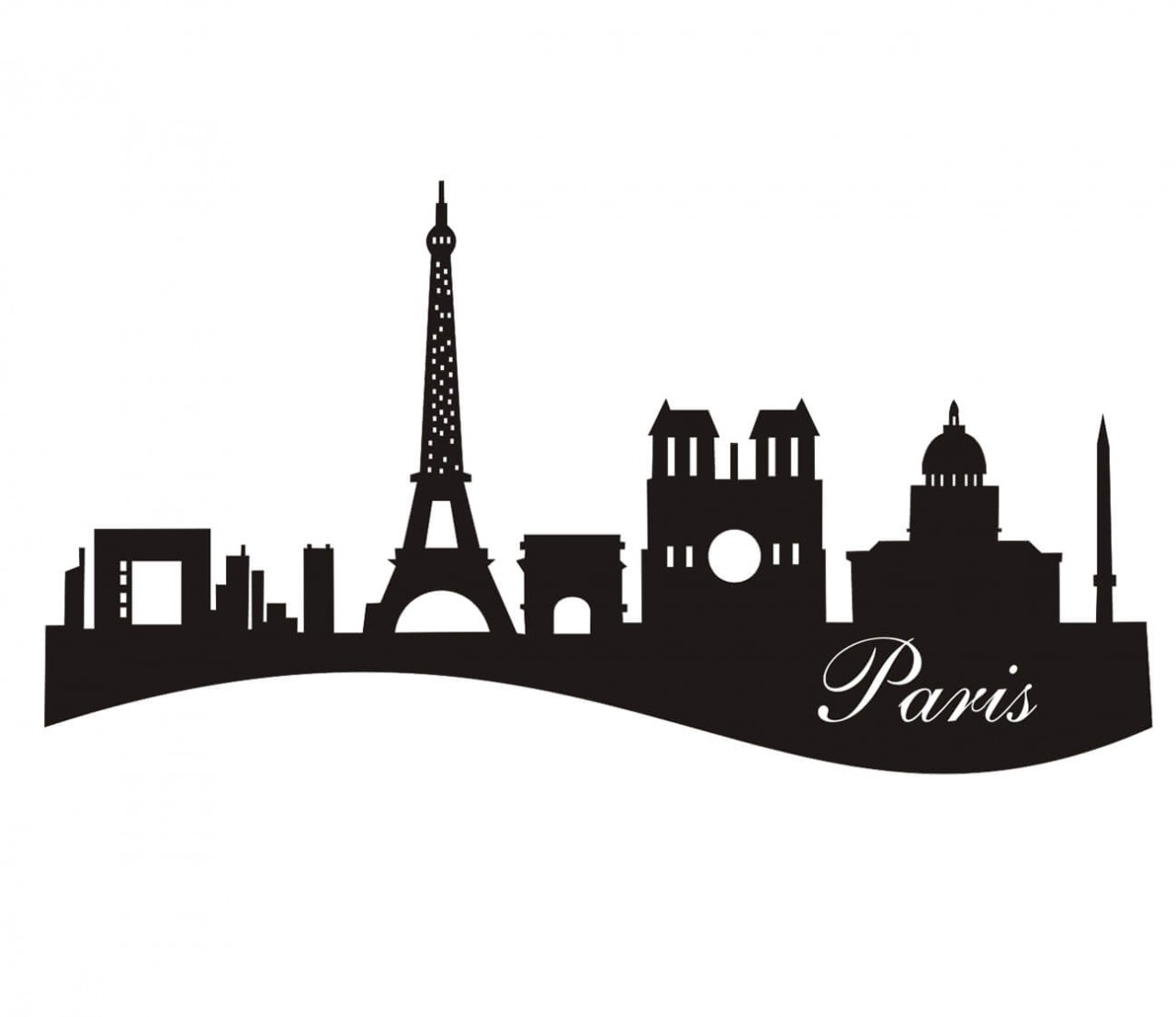 STADT Paris Silhouette als Wandtattoo