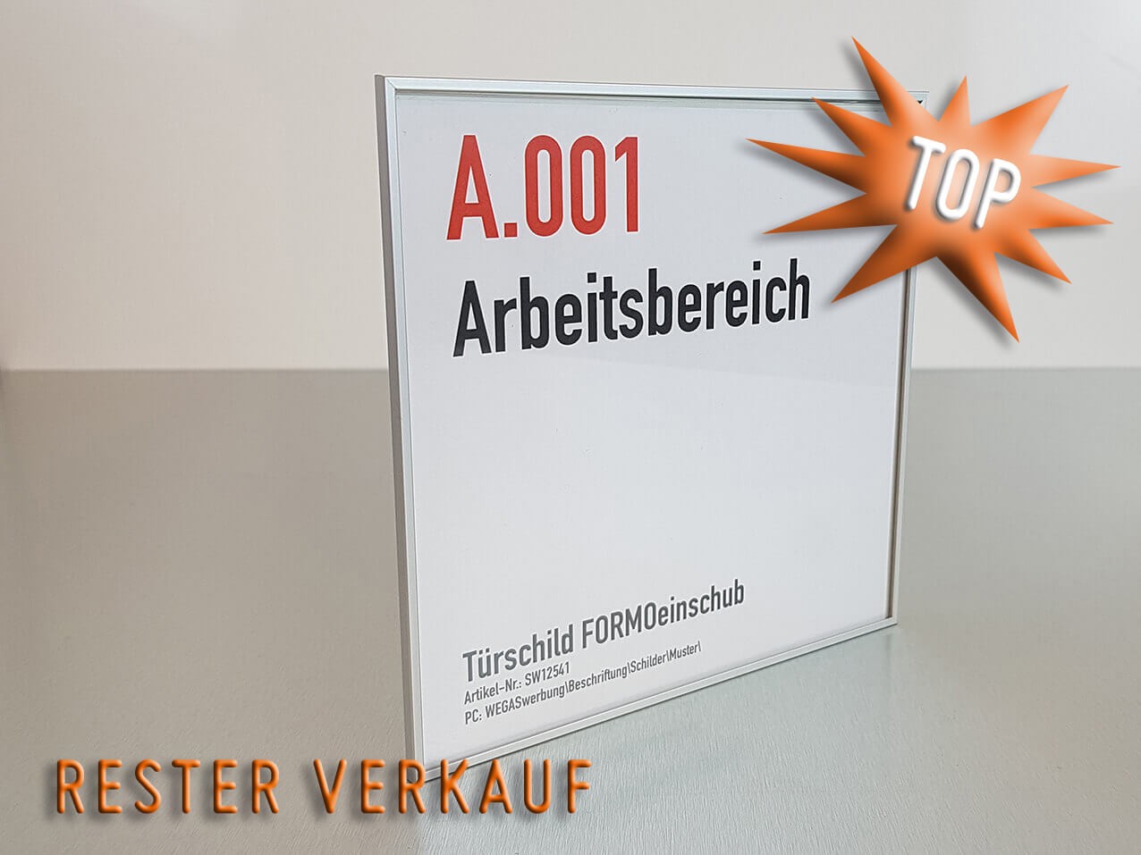 Türschild 151 x 151 mm FORMOeinschub 2,5mm 10% RABATT PREIS