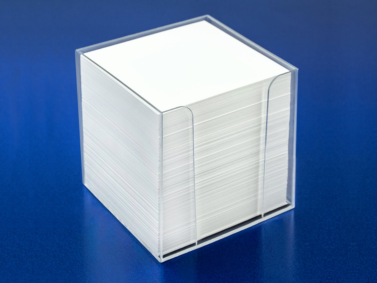 Zettelbox mit Köcher transparent