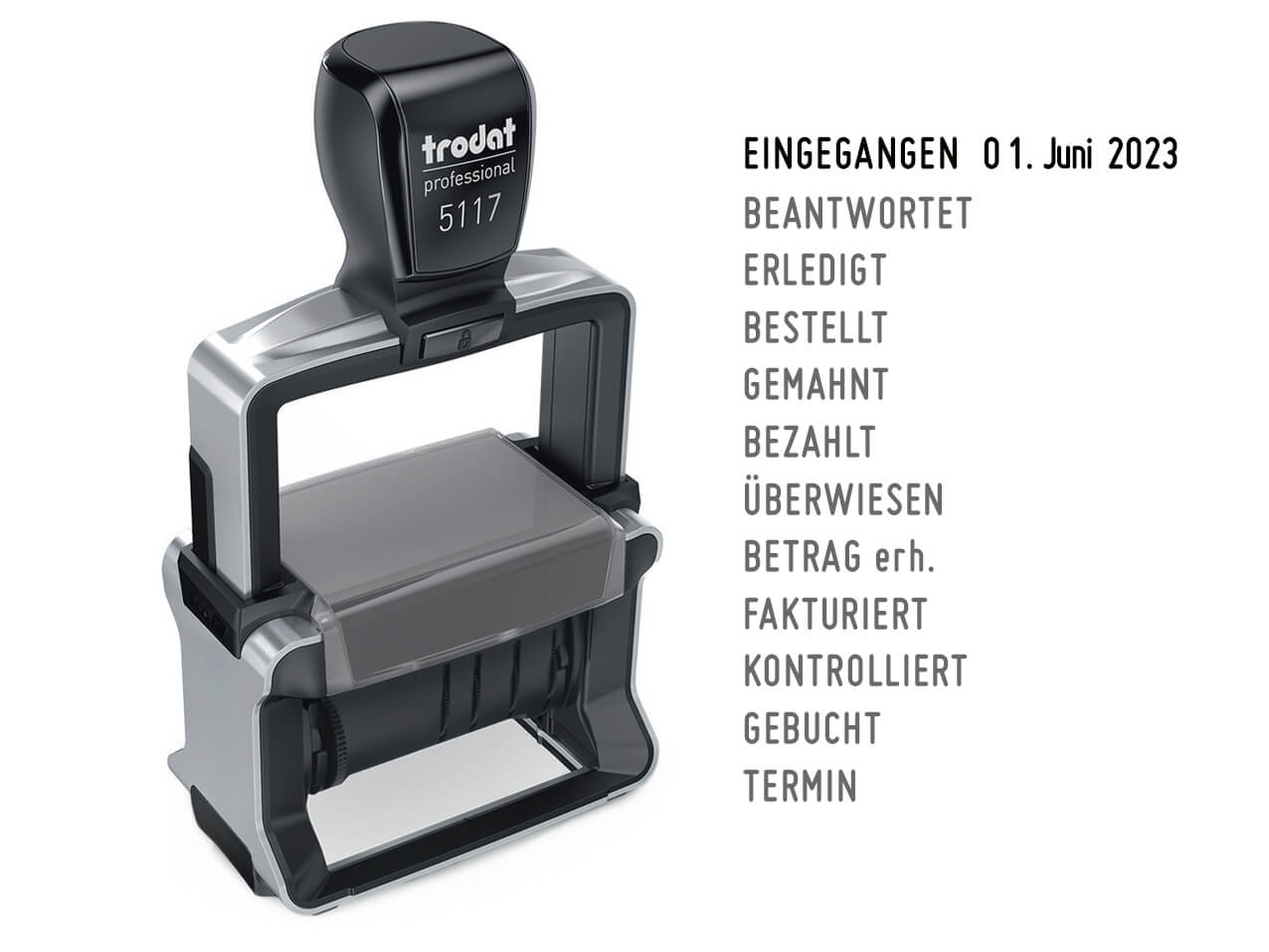 Trodat Professional 5117, Wortbandstempel mit Datum