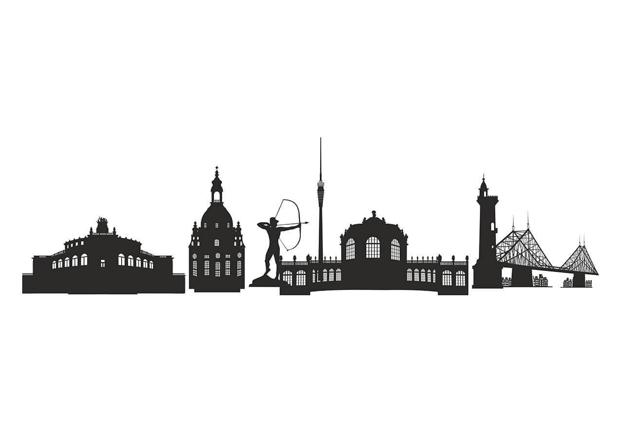 STADT Skyline Dresden Wandtattoo 0111