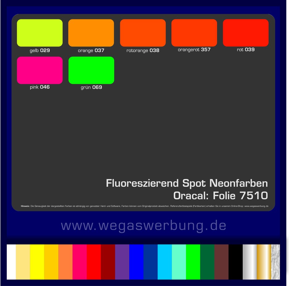 Klebefolie 6510 Neonfarbe Leuchtfarben Plotterfolie