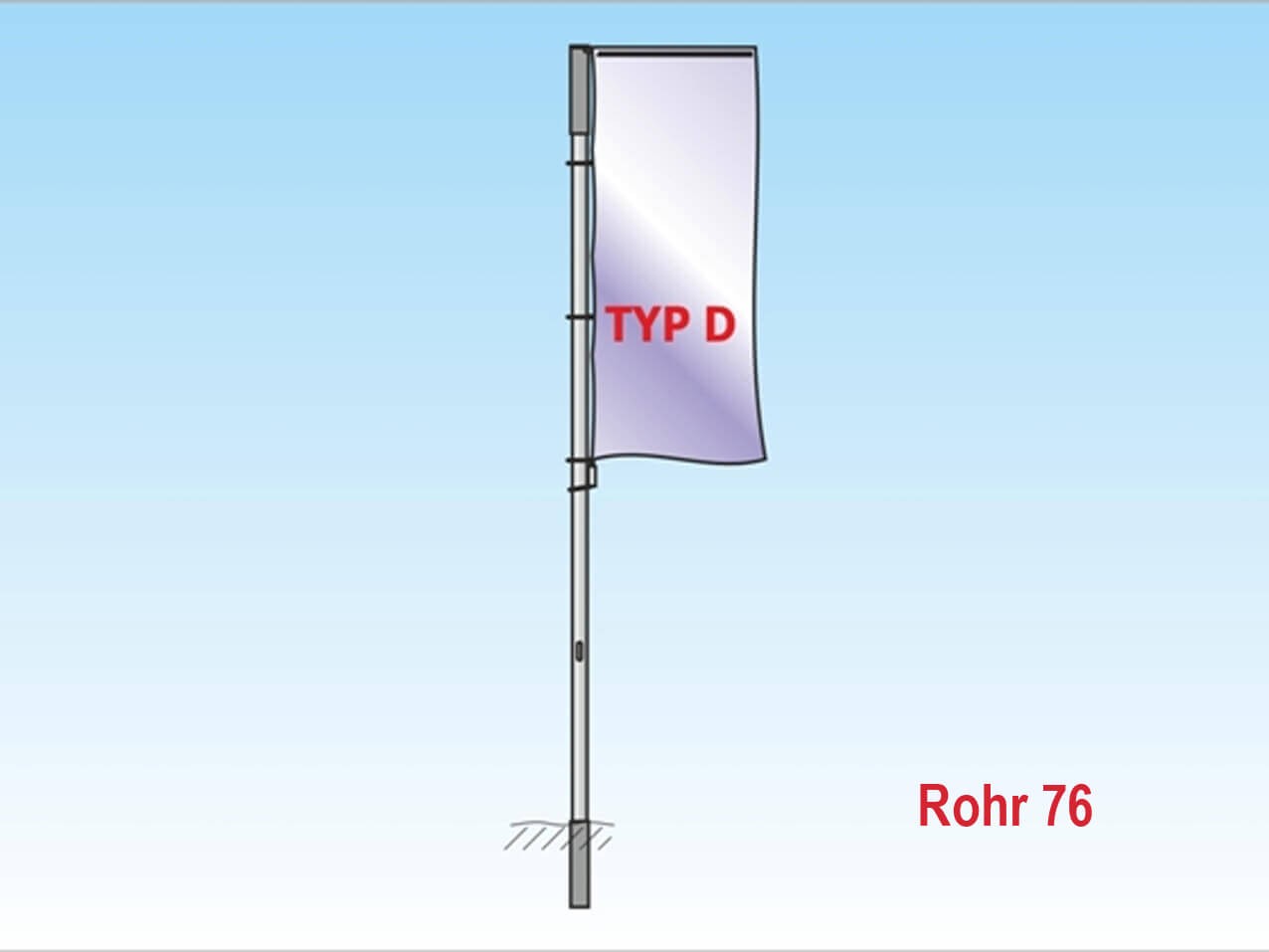 Fahnenmast Typ D 76