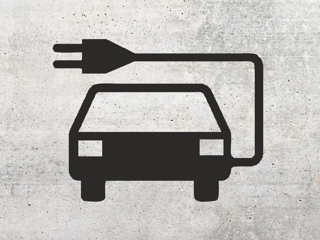 Standardsymbol e-Auto - einbrennbare Markierung