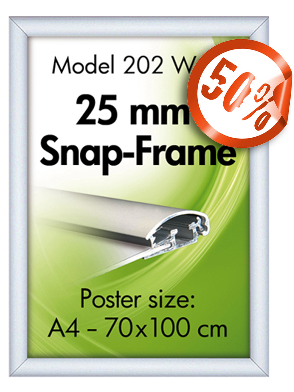 Klapprahmen 25 mm Alu Snap Frame Silber eloxiert 202