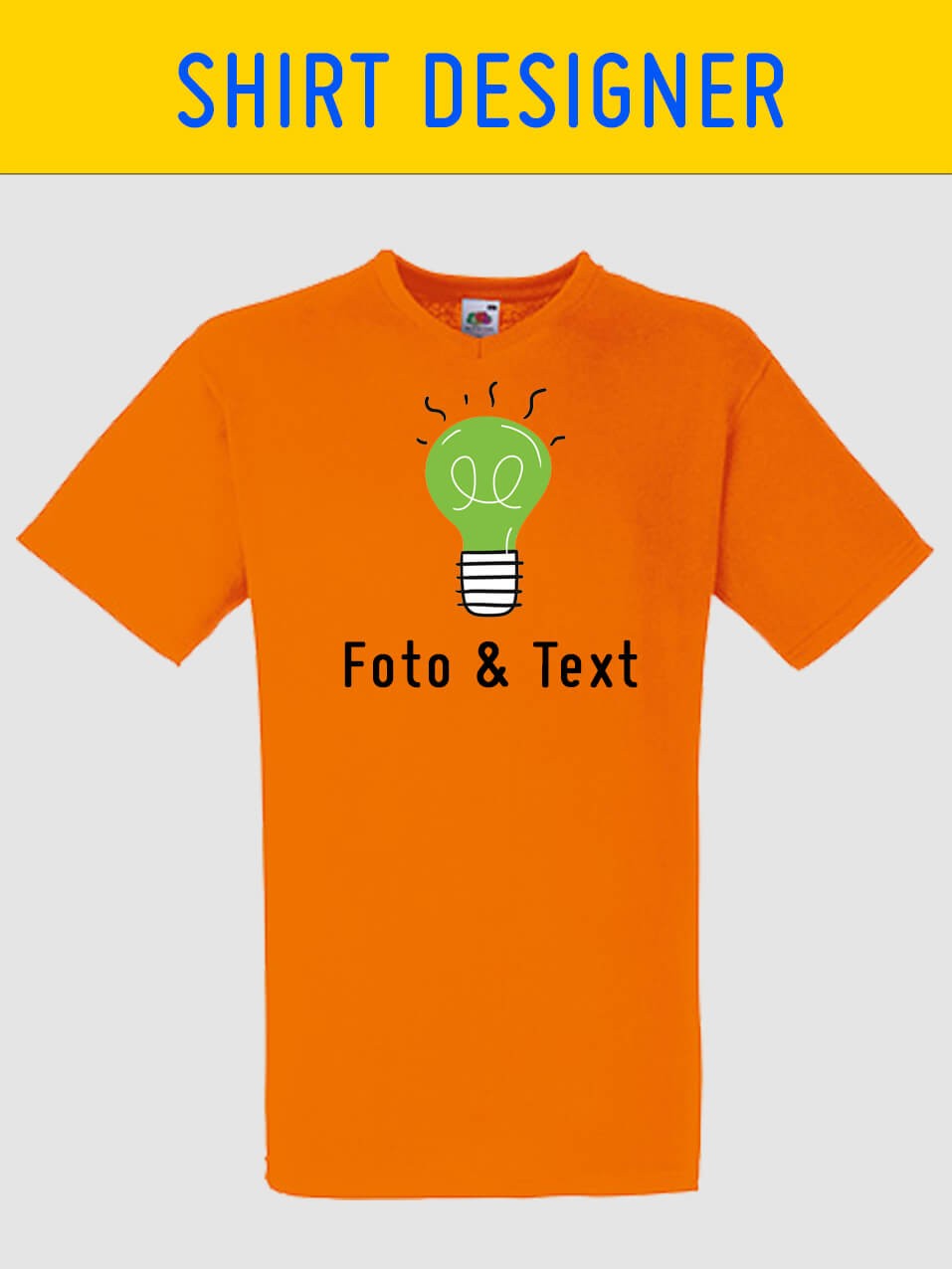 T-Shirt V-Neck Basic Herren - mit Designer für Text, Motiv drucken