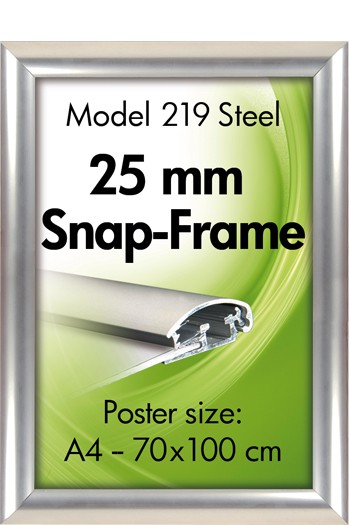 Klapprahmen 25 mm Alu Snap Frame Edelstahl 219