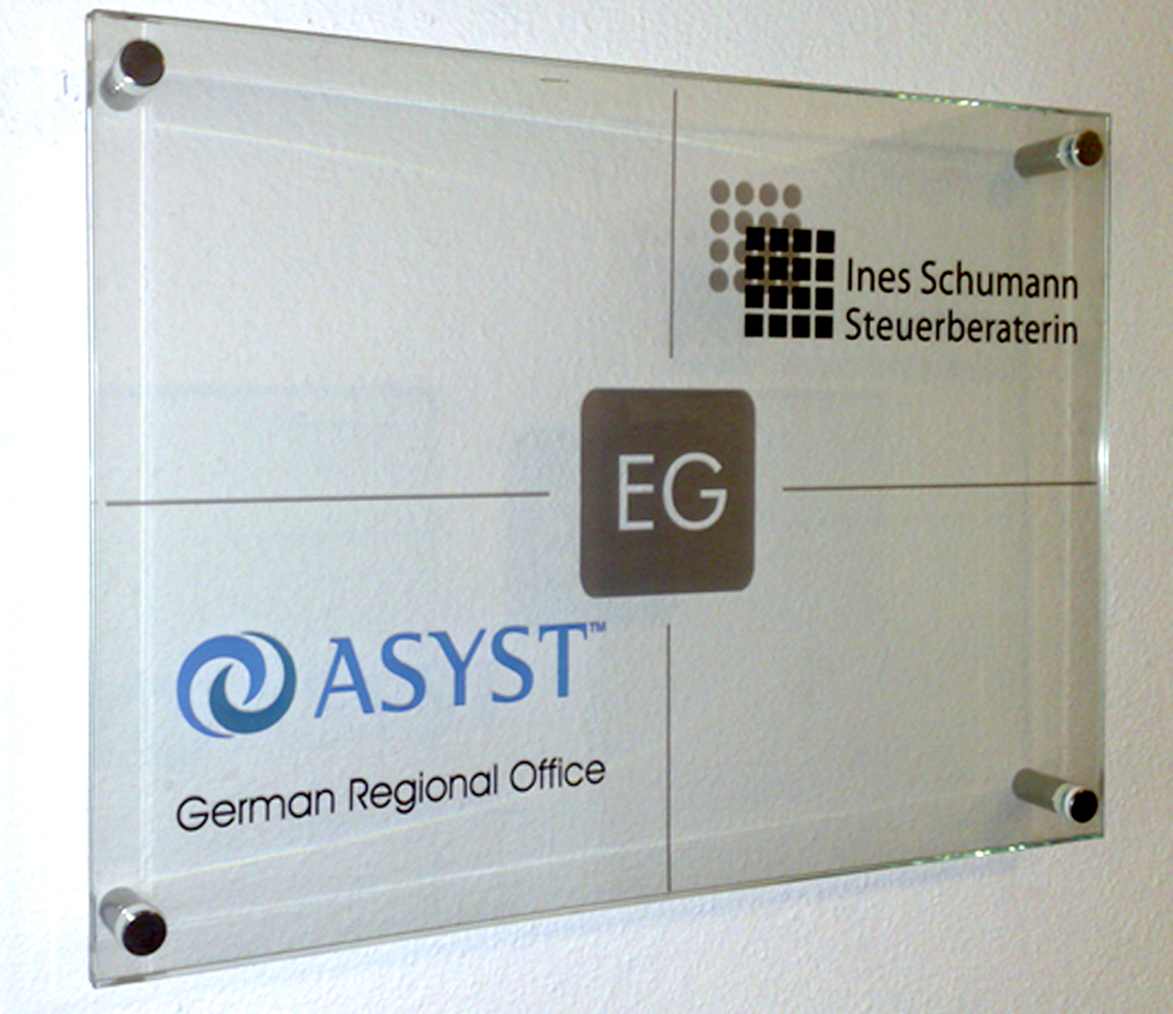 Glas Schild