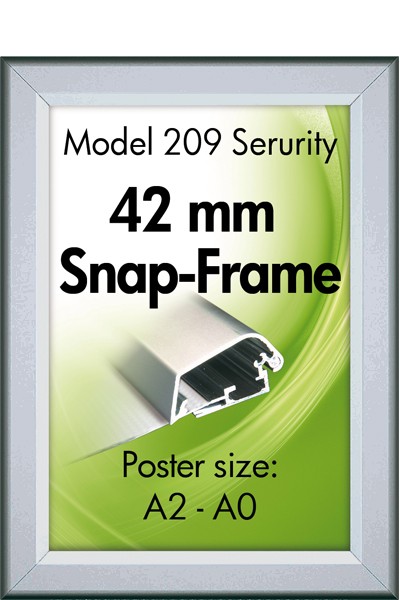 Klapprahmen 42 mm Alu SICHERHEIT Snap Frame Silber eloxiert 209