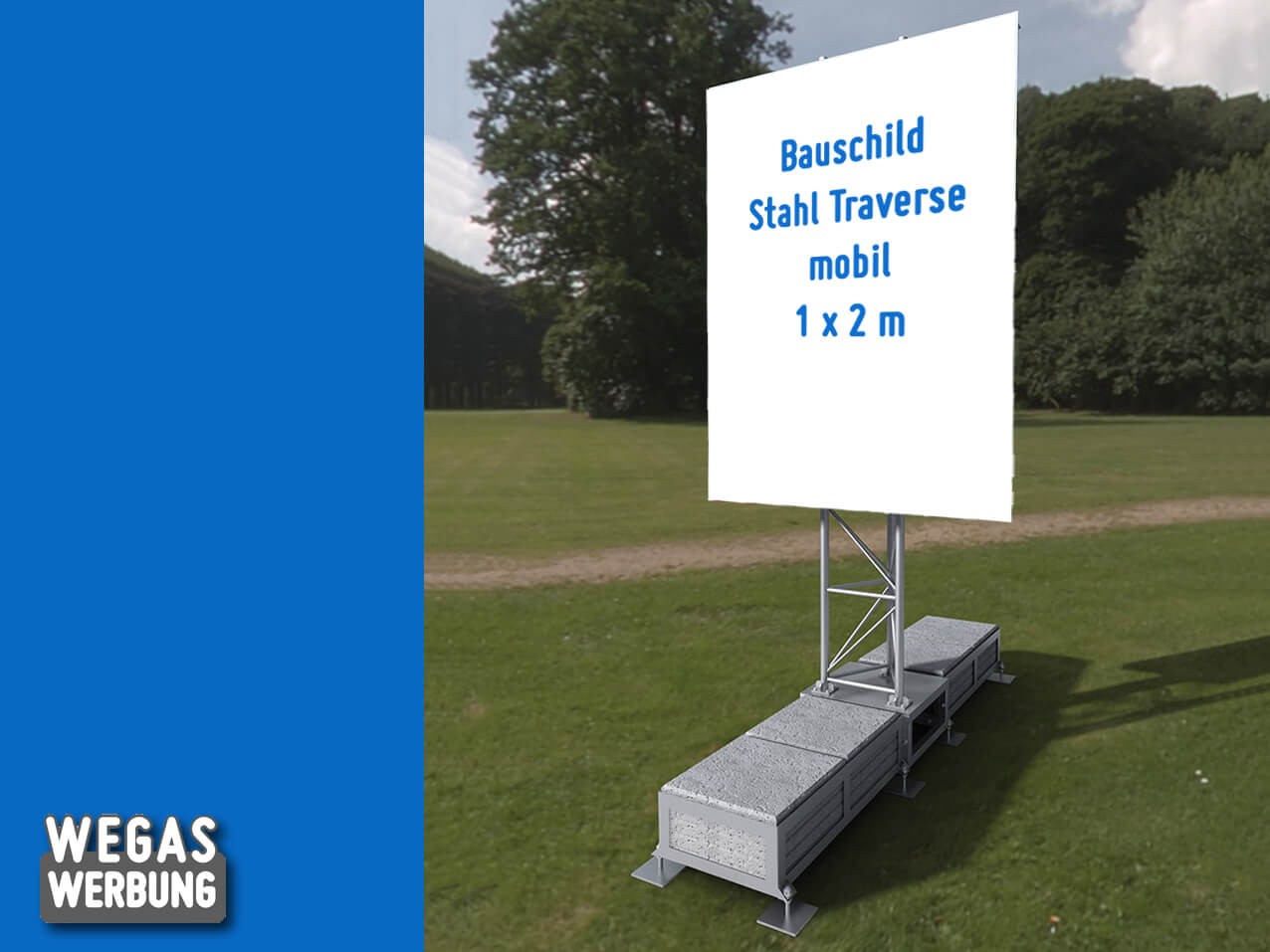 Bauschild Stahl 1 x 2 m MIETEN