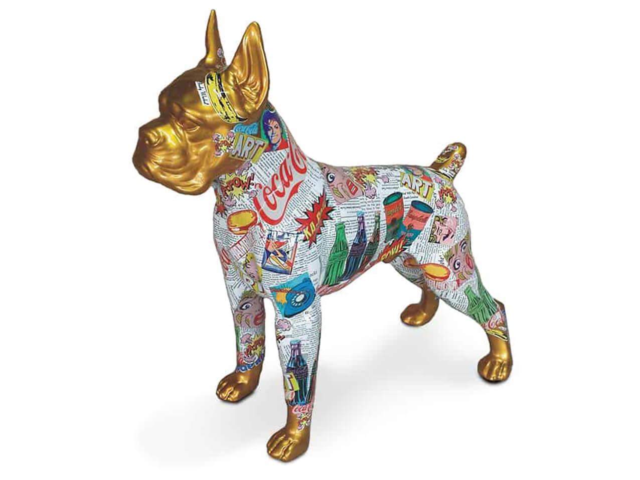 3-D Figur Boxer klein mit Pop-Art