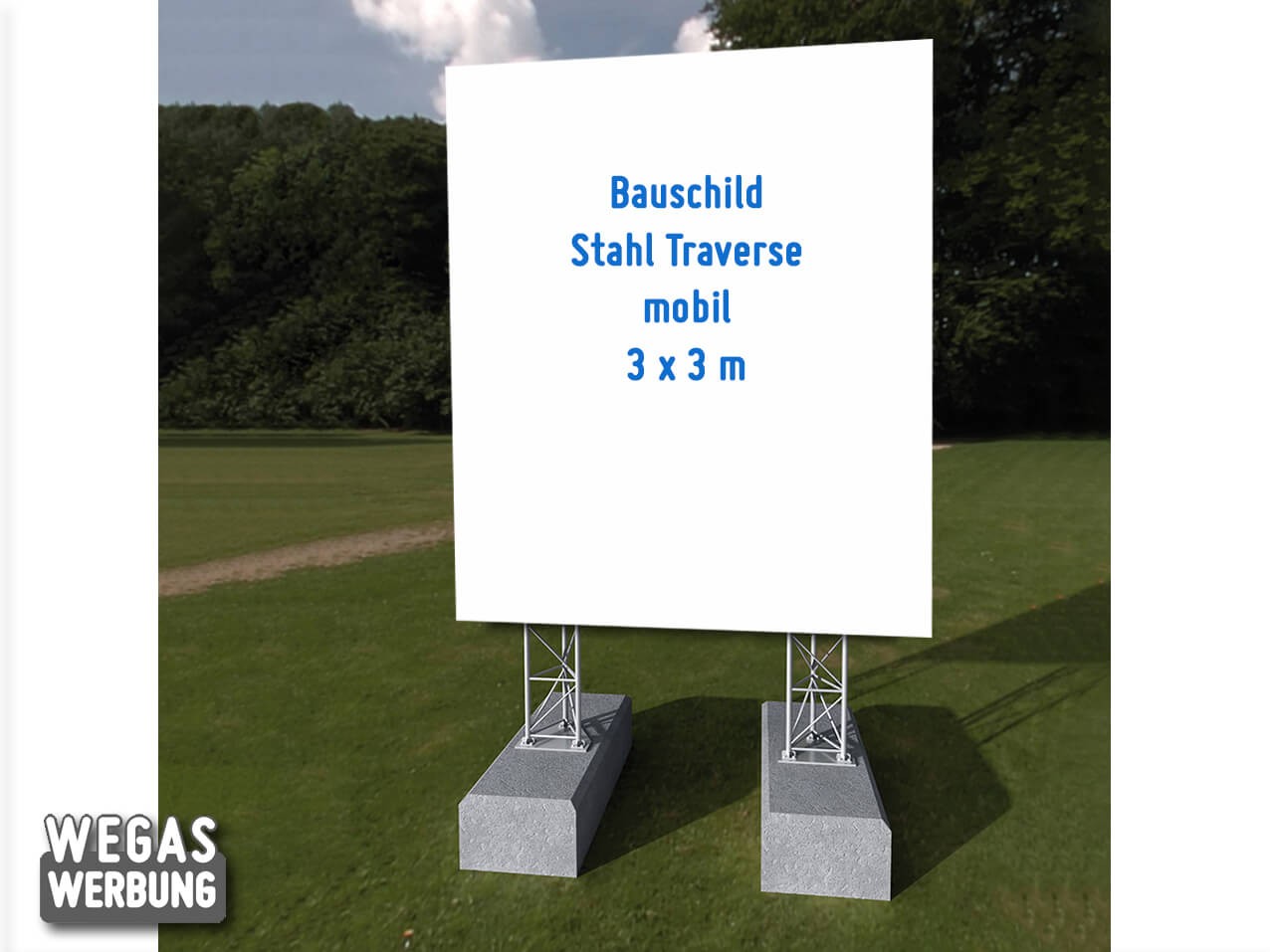 Bauschild Stahl 3 x 3 m MIETEN