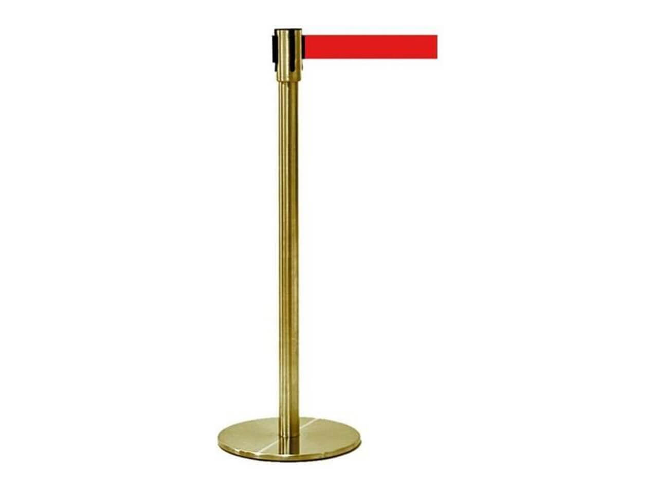 Leitsystem-1Absperrpfosten-Gold-Band-rot-1022