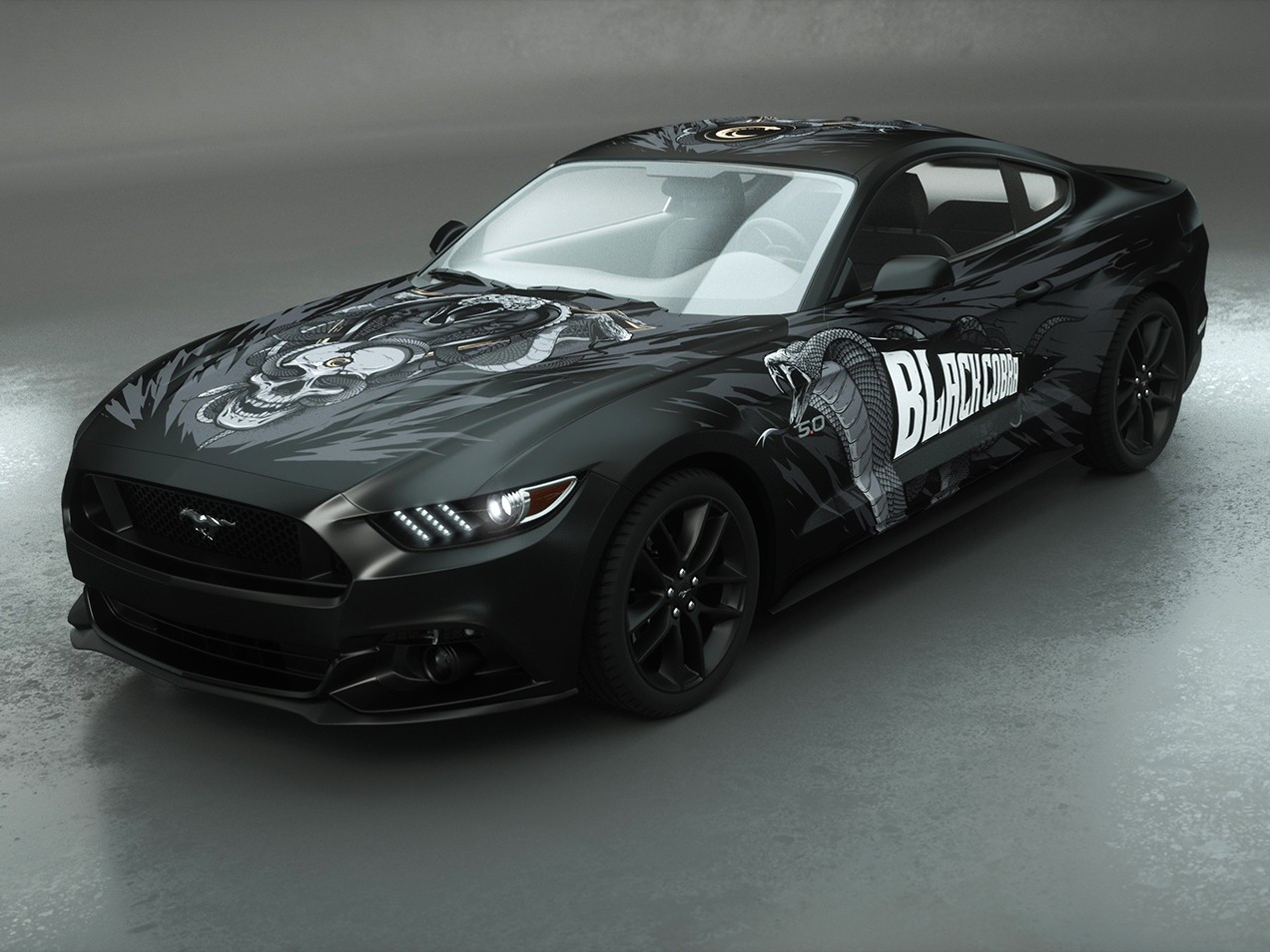 Black Cobra Car Wrap DRUCK & KLEBEN