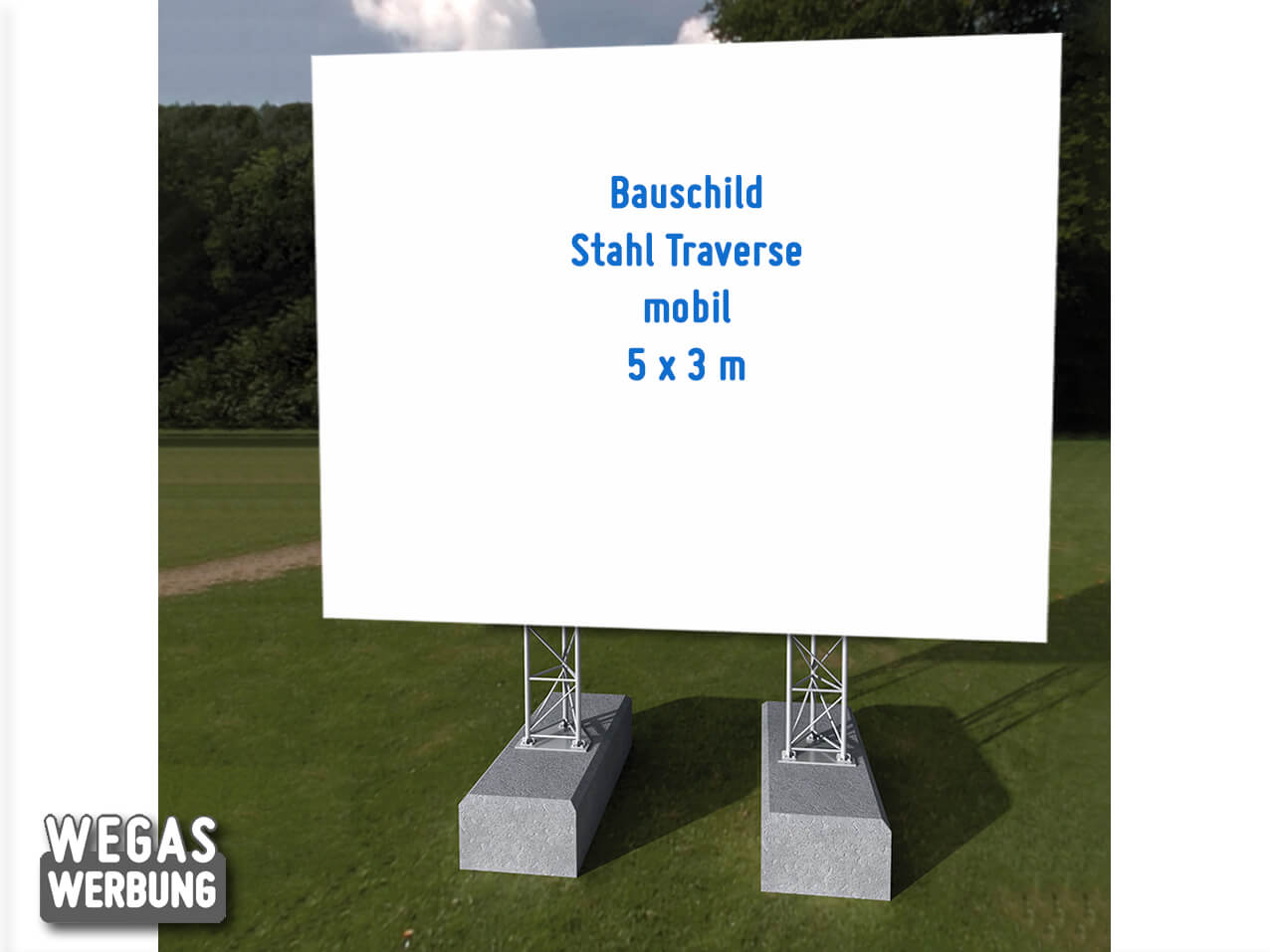 Bauschild Stahl 5 x 3 m MIETEN