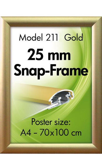 Klapprahmen 25 mm Alu Snap Frame Gold eloxiert 211