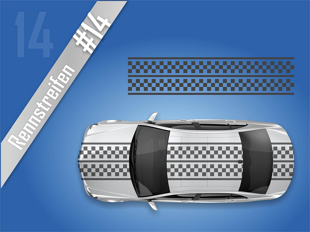 Rallye-Streifen-#2114-Autofolien-Autoaufkleber-Racing-Design-Karo
