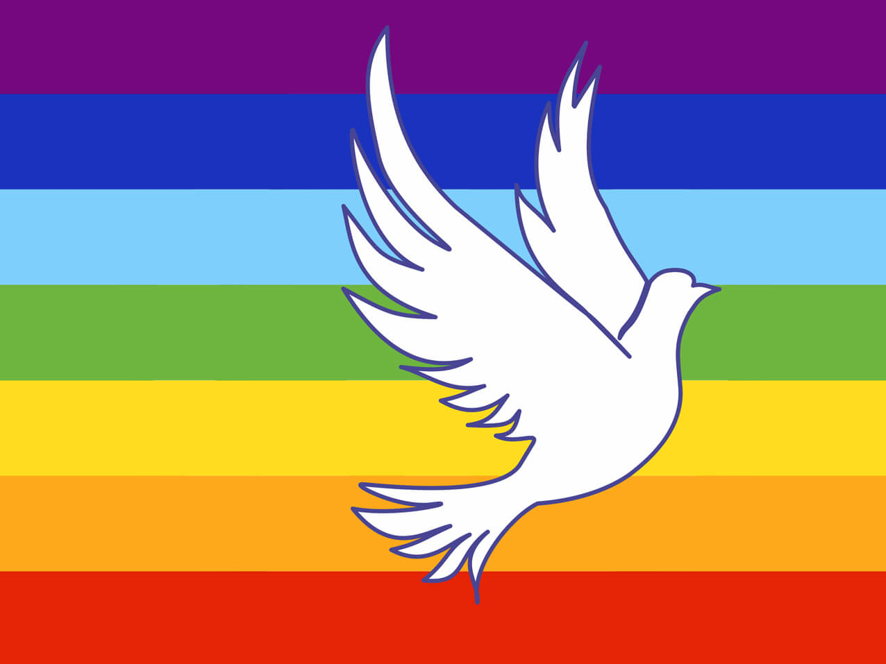 Regenbogenfahne Peace 90x150, Friedensfahne, Regenbogenflagge