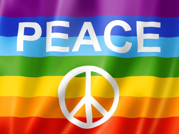 Fahne, Flagge Regenbogen Frieden Peace Logo für Alle, Friedenszeichen als  Hissfahne oder Transparent alle Größen drucken, Shop für alle Werbe  Produkte von A - Z