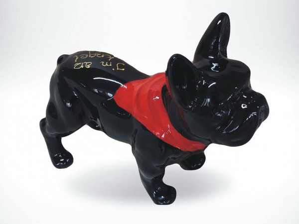 3-D Figur Französische Bulldoge klein mit Halstuch